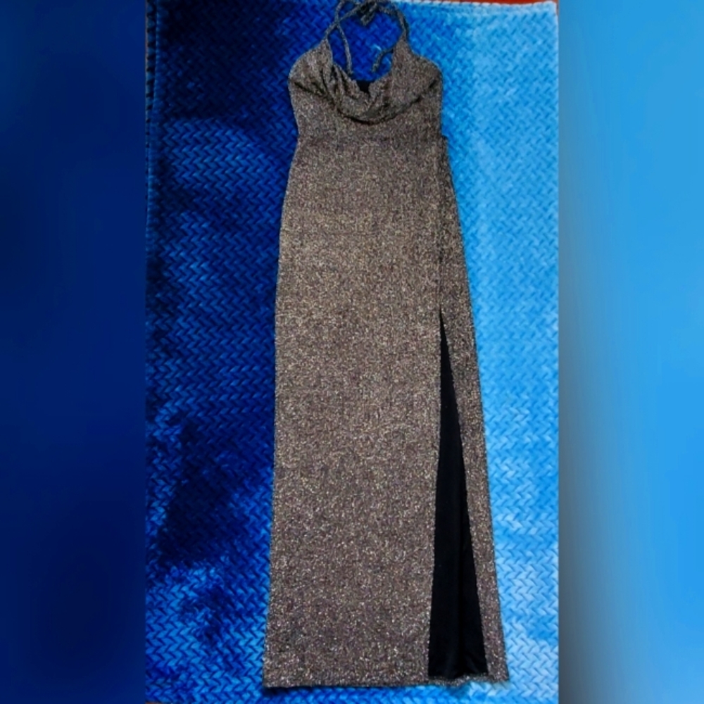 Long Glitter (silver+black) Dress.